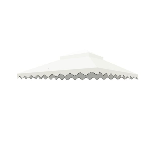 10 ft. x 10 ft. Outdoor Patio Gazebo Accessories Replacement Canopy, Double Tiered (Only Roof) in Beige
