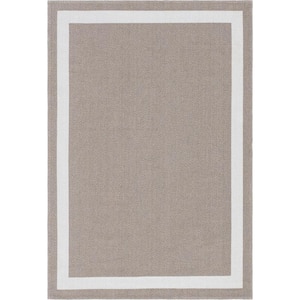 Taupe 5 ft. 2 in. x 7 ft. 5 in. Decatur Border Area Rug