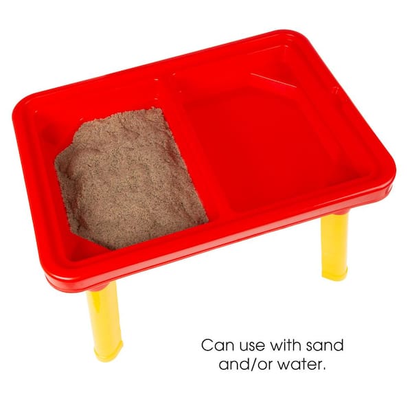 Water or Sand Sensory Table with Lid and Toys - Portable Covered Activity Playset by Hey! Play!