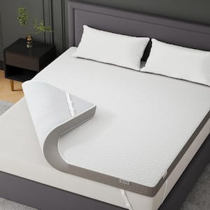 4 in. Queen Medium Plush Memory Foam Cooling Mattress Topper with Tencel Fabric , Back Pain Relief