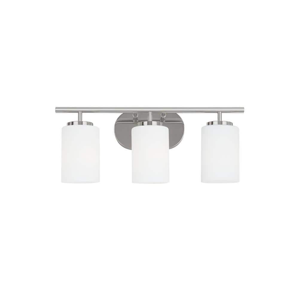 Oslo 20 in. 3-Light Chrome Transitional Contemporary Wall Bathroom Vanity L