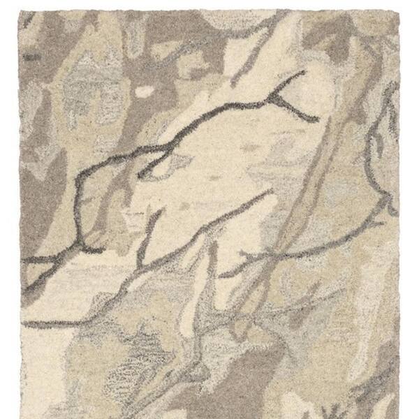 2 ft. x 8 ft. Beige, Ivory Abstract Washable Area Rug