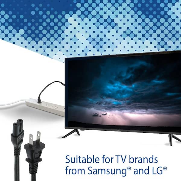 Computer TV Power Cord, 3 Prong Plug for LG, Sony, Samsung