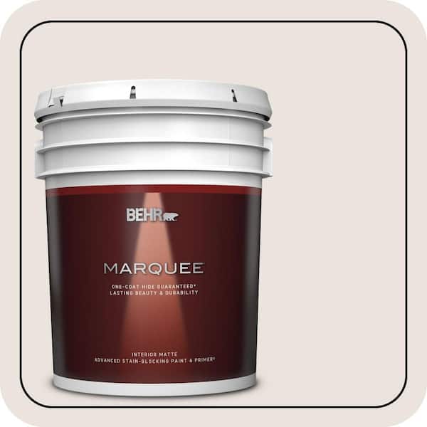 BEHR MARQUEE 5 gal. #ECC-58-2 Earthly White Matte Interior Paint & Primer