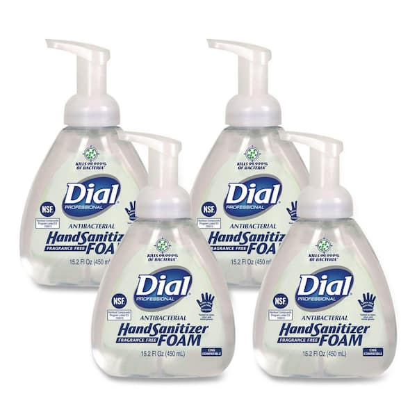 15.2 oz. Antibacterial Foam Hand Sanitizer, Pump Bottle, Fragrance-Free, 4/Carton