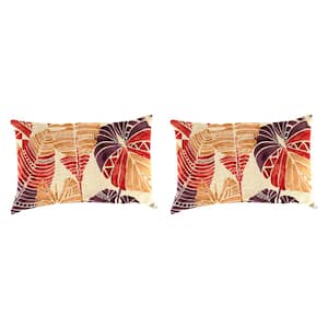 18 in. L x 12 in. W x 4 in. T Outdoor Throw Pillow in Hixon Sunset (2-Pack)