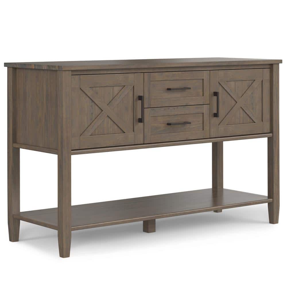 Ela 48'' Smoky Brown Solid Wood Console Table with Storage