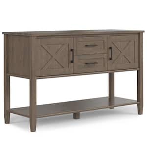 Ela 48 in. in Smoky Brown Rectangle SOLID WOOD Wide Transitional Console Table