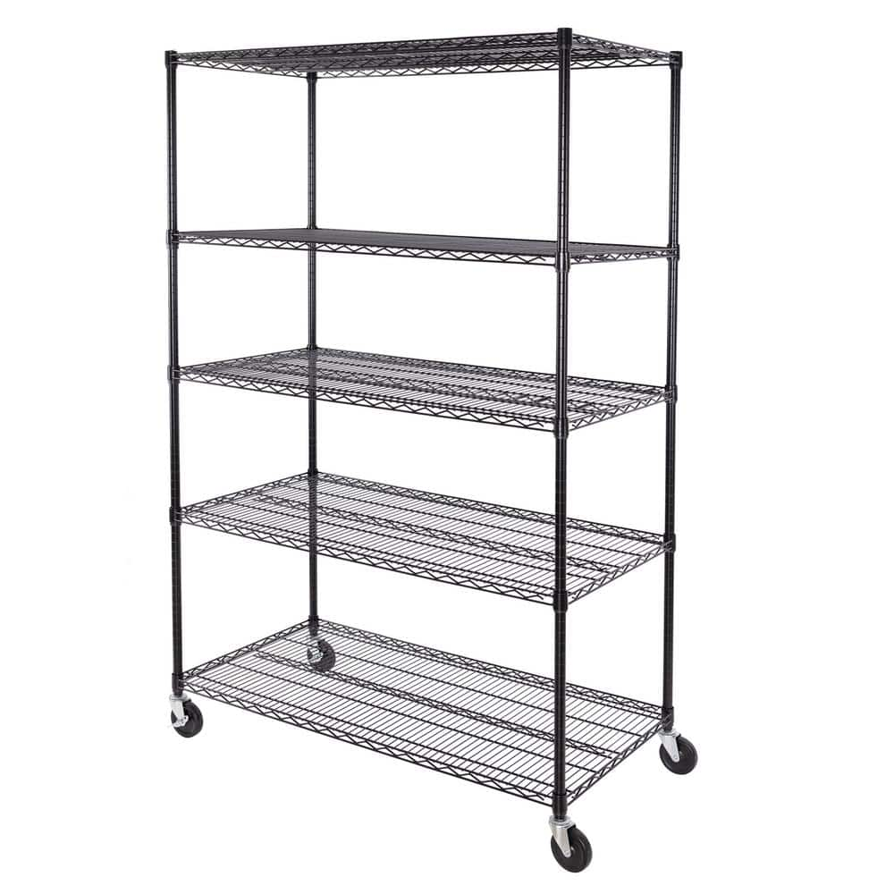 Seville Classics Seville Classics UltraDurable, Black 5-Tier NSF Steel ...