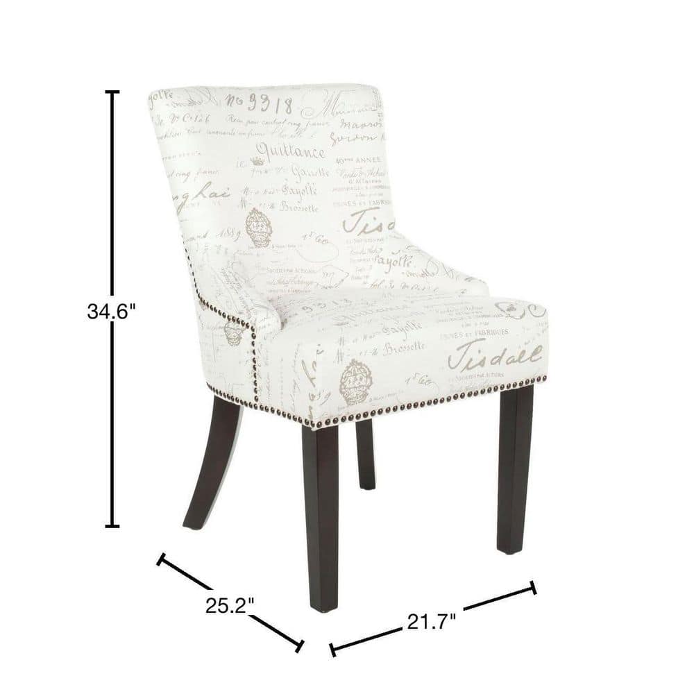 Lotus White and Gray Linen Upholstered Side Chair