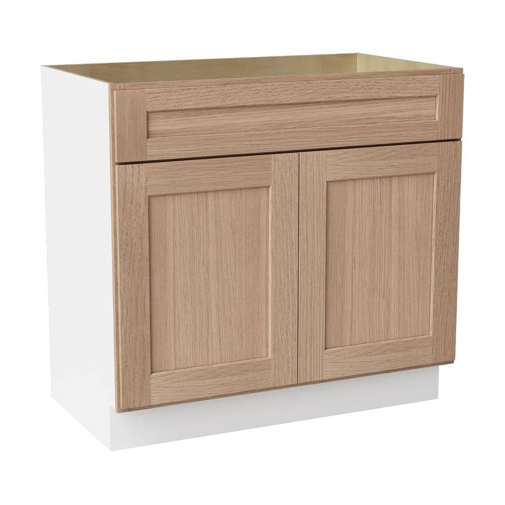 36 in. W x 21 in. D x 34.5 in. H Ready to Assemble Solid Wood Shaker Sink Base Bath Cabinet in Oak price history on PriceWatchPro