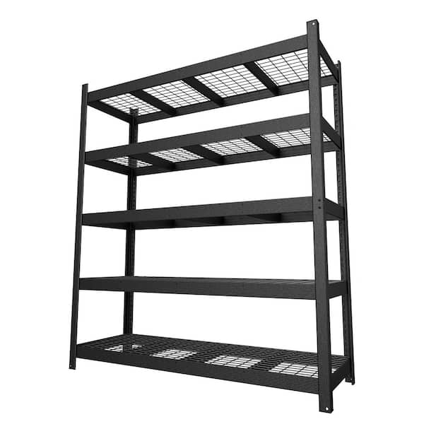 VEIKOUS 5-Shelf 84 in. Tall Metal Freestanding Adjustable Bookcase, Storage Shelving Unit in Black, 72 in. L x 24 in. W