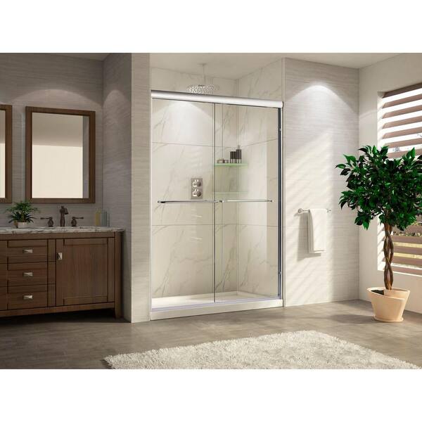 Wet Republic Catalina Lux Premium 60 in. x 76 in. Frameless Sliding Shower Door in Chrome with Tempered Clear Glass