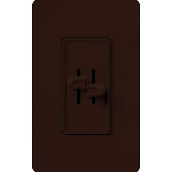 Lutron Skylark Dual Dimmer Switch, Slide-to-Off, 300-Watt Incandescent/ Single-Pole, Brown (S2-L-BR) S2-L-BR The Home Depot