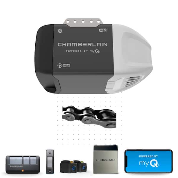 Chamberlain C2212T 1/2 HP Smart Chain Drive Garage Door Opener with Battery Backup - 1
