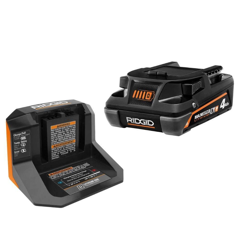 RIDGID 18V 4.0 Ah MAX Output EXP Lithium-Ion Battery & Charger  AC840041-AC86093N - The Home Depot