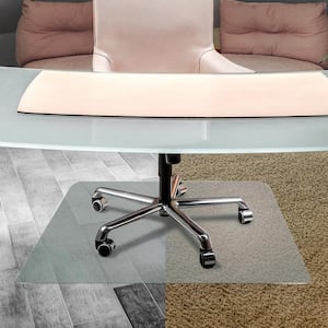 Cleartex Unomat Clear 48 in. x 53 in. Polycarbonate Anti-Slip Lipped Indoor Chair Mat for Hard Floor and Carpet Tiles