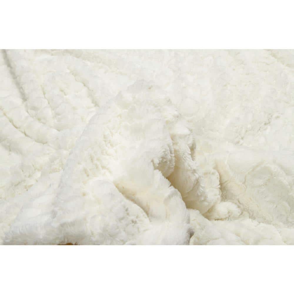 Luxe Reversible Faux Fur Knitted Fleece Throw