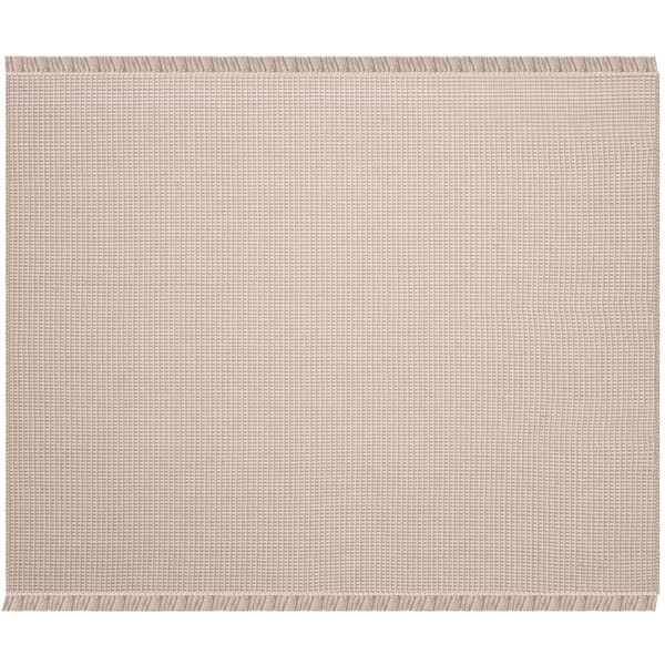 SAFAVIEH Montauk Ivory/Gray 4 ft. x 4 ft. Multi-Striped Solid Color Square Area Rug