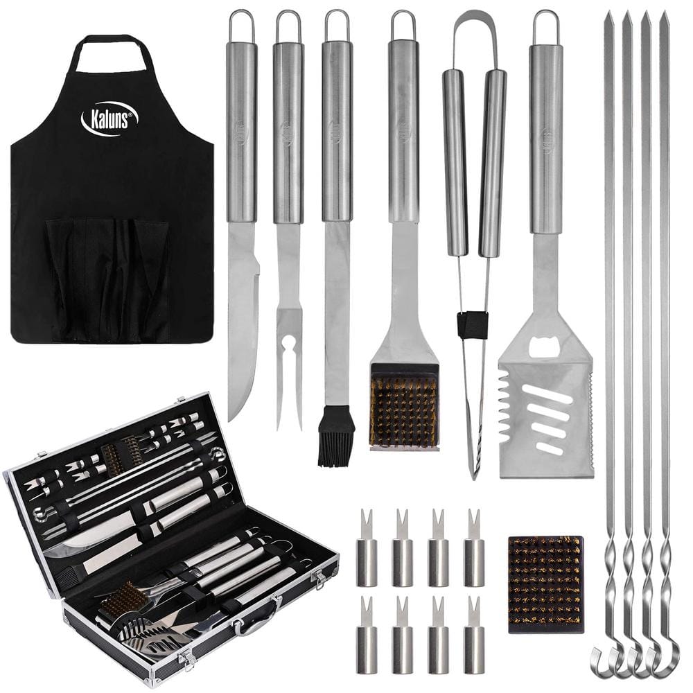 Kaluns Deluxe 21-Piece Heavy-Duty Stainless-Steel BBQ Tool Set K-GS21 ...