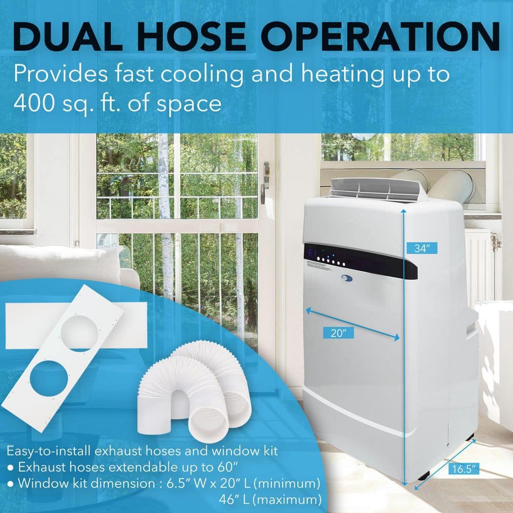 Frost White Mobile Air Conditioner and Heater with Remote