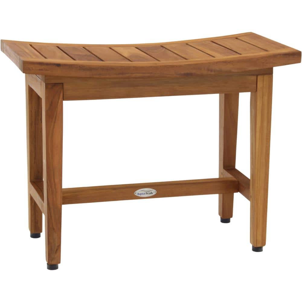 Patented 24 in x 12 in x 18i in Maluku Lotus Freestanding Teak Shower Bench