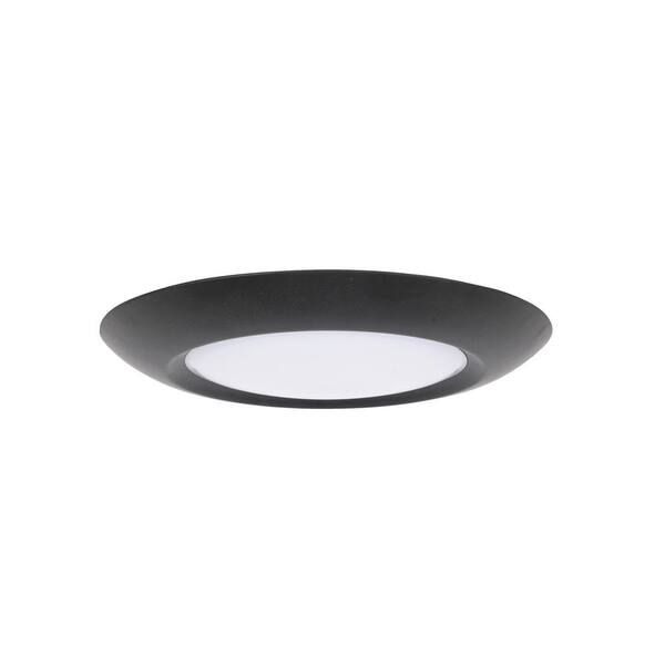 CRAFTMADE LED Flush Mount 11.25 in. 1-Light Flat Black Finish Integrated LED Flush Mount Ceiling Light with Frosted Acrylic Shade
