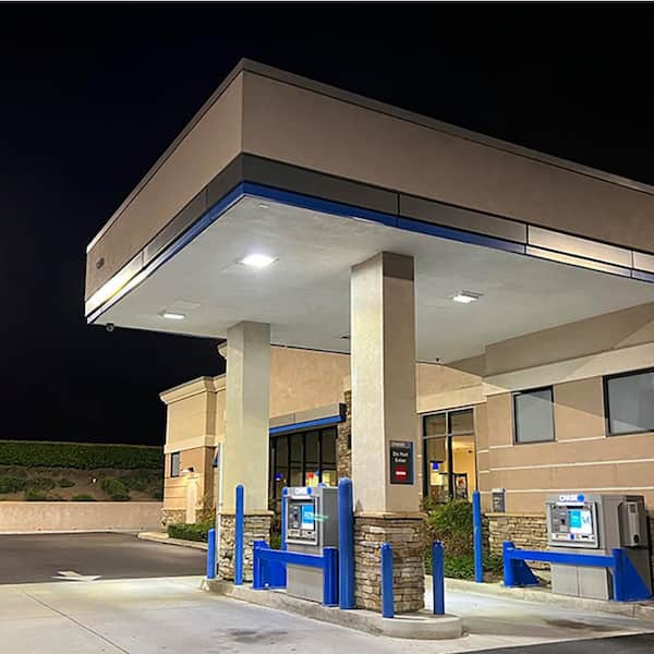 300-Watt Equivalent Adjustable Watt CCT 100-Watt LED Canopy Light 120-277-Volt 0-10-Volt Dim Max13500 Lumen Bronze 4Pack