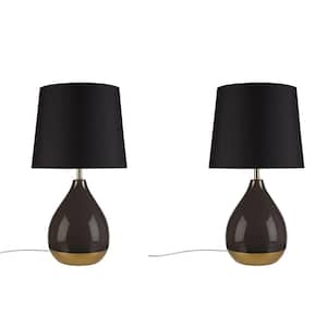 Liora 21.5 in. Black/Gold Table Lamp