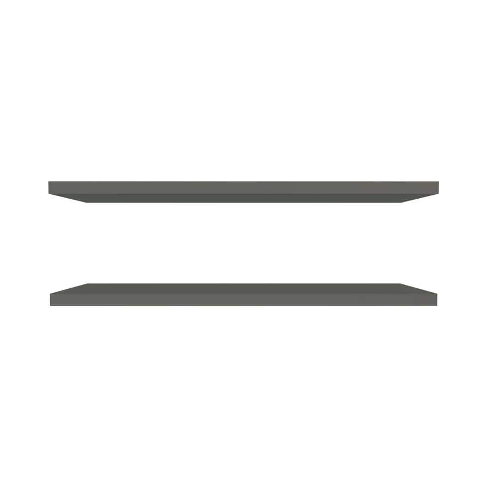 47.3 in. W x 9.8 in. D Grey Solid Wood Floating Decorative Wall Shelf with 
