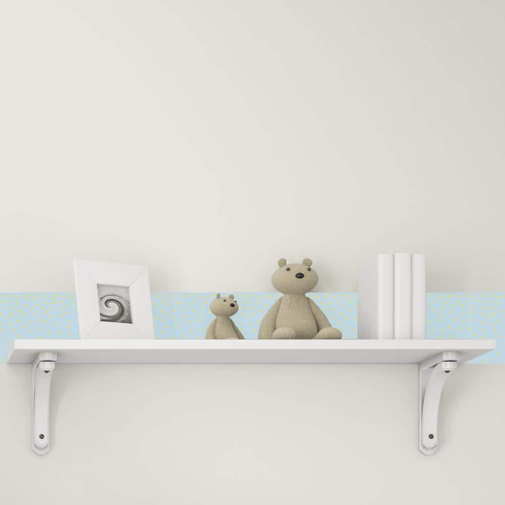 Blue and Gold Falling Dots Removable Wallpaper Border