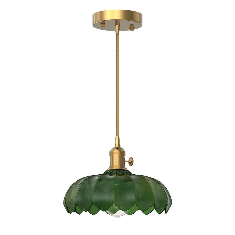 1-Light Copper Pendant Light with Petal Green Glass Shade, Modern Kitchen & Dining Accent Light for Kitchen Diningroom price history on PriceWatchPro