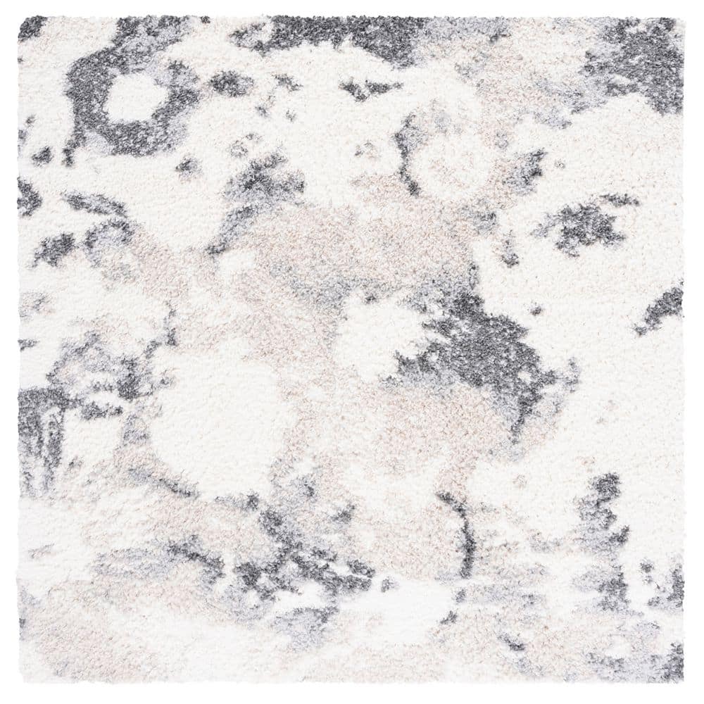 Berber Shag 7 ft. x 7 ft. Gray/Ivory Abstract Monochrome Square Area Rug price history on PriceWatchPro