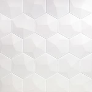 Bethlehem 3D Hexagon White 5.9 in. x 6.96 in. Matte Ceramic Wall Tile (5.4 sq. ft. / Case)