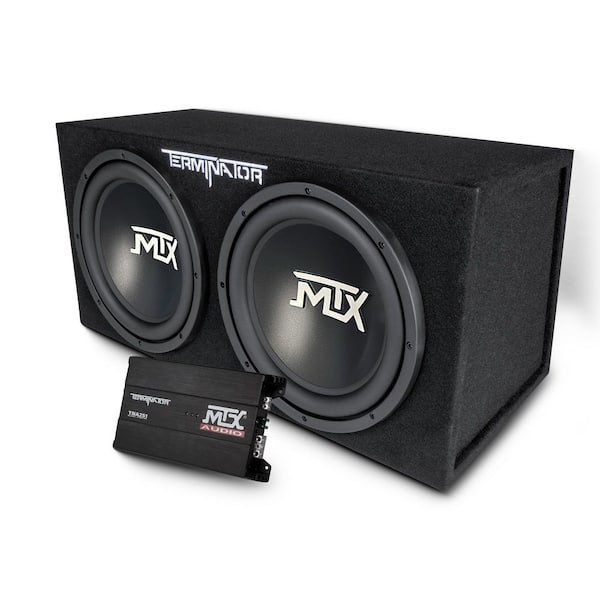 MTX 12 in. 1200-Watt Dual Loaded Car Subwoofer Audio Sub plus Box plus Amplifier plus Amp Kit