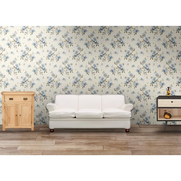 SK Filson Adele Blue Peony Wallpaper DE40818 - The Home Depot