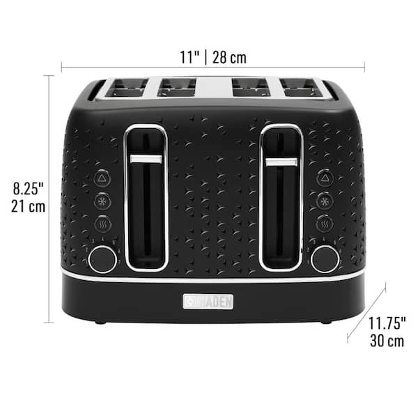HADEN Starbeck 1600-Watt 4 Slice Toaster Wide Slot Black