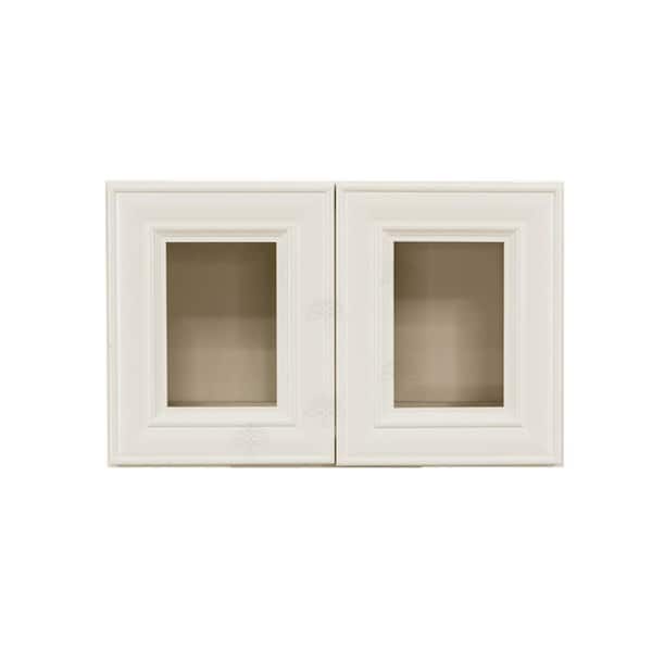 LIFEART CABINETRY Princeton Assembled 24 in. x 15 in. x 12 in. Wall Mullion Door Cabinet with 2-Door in Off-White