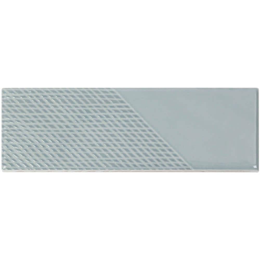 Ash Blue 2" x 8" Polished Ceramic Subway Wall Tile