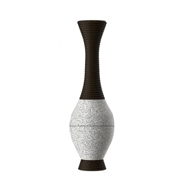 Seafuloy 40.2 in. Tall Designer Floor Vase with Gray plus Black Finishes-Ideal for Living Room, Bedroom, Entryway Decor