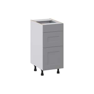 Bristol Painted Slate Gray Shaker Assembled 15 in. W x 34.5 in. H x 21 in. D Vanity 3 Drawers Base Kitchen Cabinet