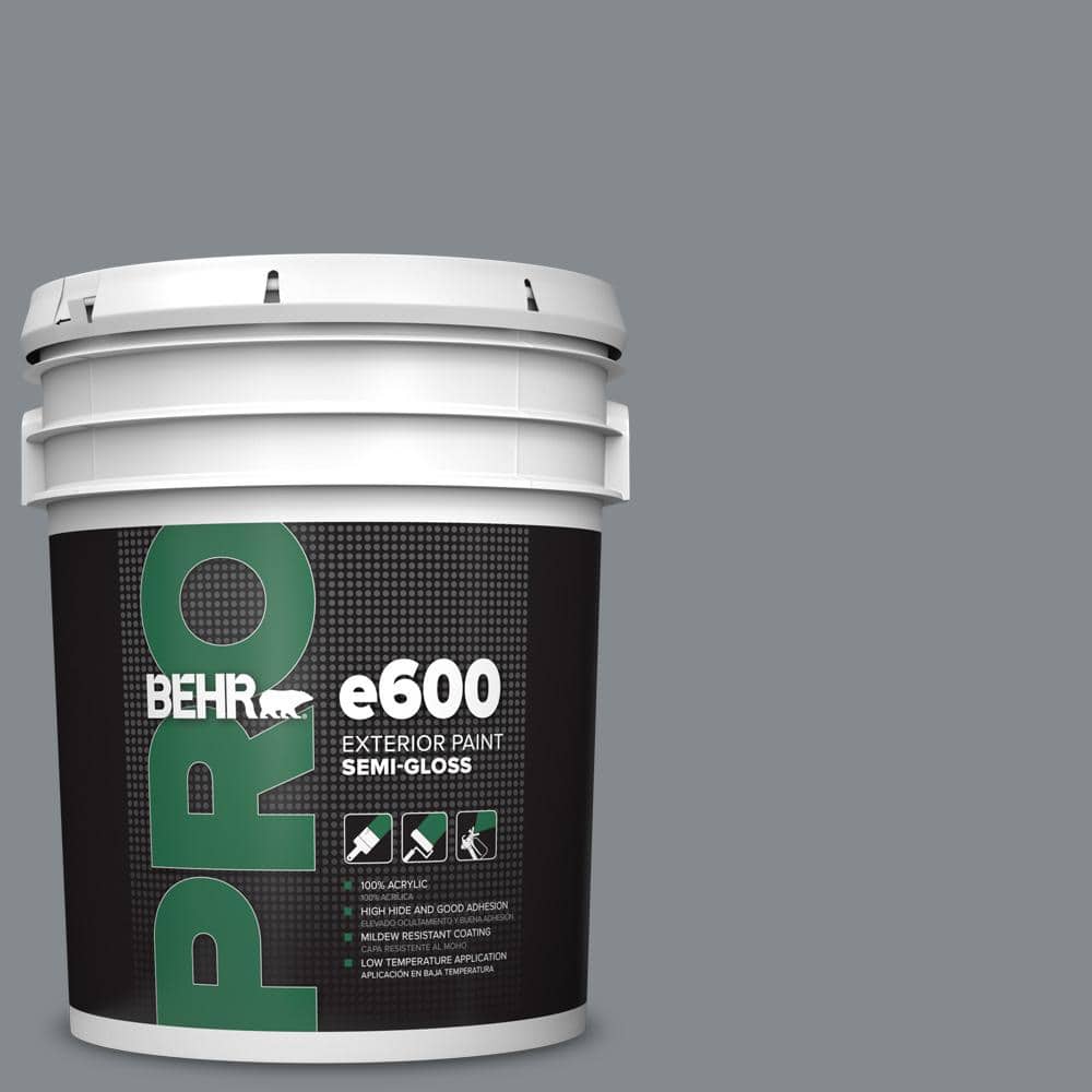 BEHR PRO 5 gal. #PPU26-21 Overcast Semi-Gloss Acrylic Exterior Paint ...
