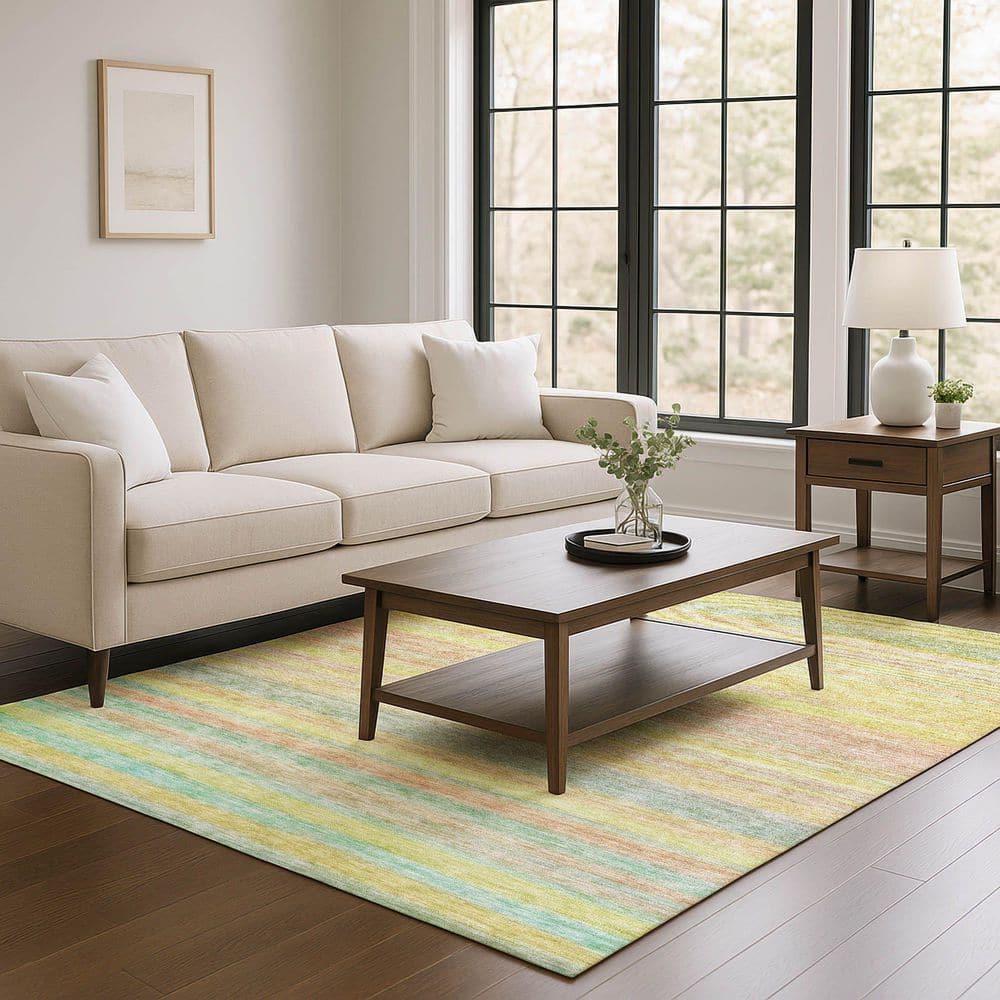Mayfield Premium Machine Washable Abstract AMF1639 Gold 3 ft. x 4 ft. Area Rug price history on PriceWatchPro