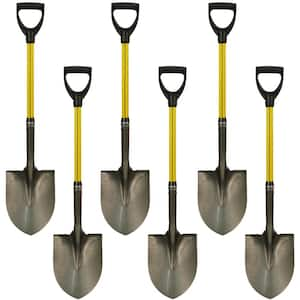 30 in. Classic Fiberglass Handle with D-Grip and Heavy-Duty Round Point Steel Blade Shovel (6-Pack)