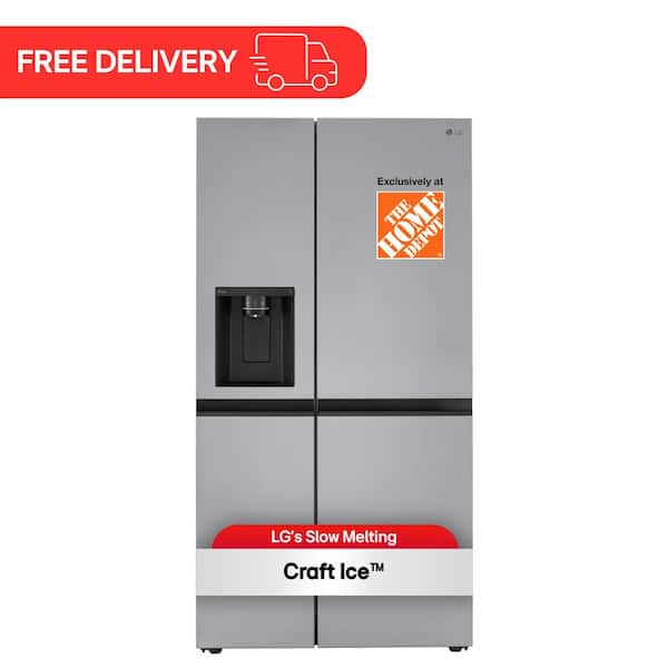 27 cu. ft. Side by Side Smart Refrigerator w/ Craft Ice, External Ice and Water Dispenser in PrintProof Stainless Steel