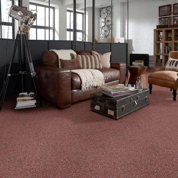Charming - Cedar Chest - Orange 24 oz. Polyester Twist Installed Carpet
