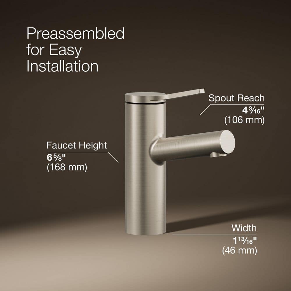 Elate Single-Handle Bathroom Sink Faucet in Vibrant Brushed Nickel, 1.2 GPM
