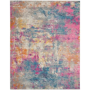 Passion Ivory/Multi 7 ft. x 10 ft. Abstract Contemporary Area Rug
