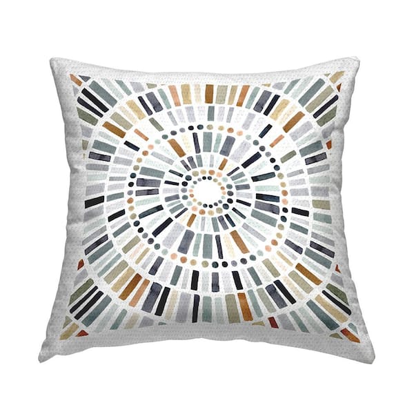Stupell Industries Abstract Rustic Mosaic Circle Pattern Illustration Multi-Color Square Outdoor Throw Pillow