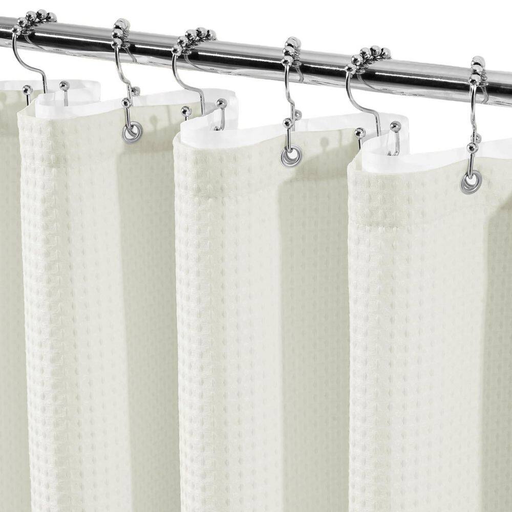 72 in. W x 72 in. L Luxury Cloth Waffle Shower Curtain Set in Cream White for Home Bathroom, Modern Bathroom Renovation price history on PriceWatchPro
